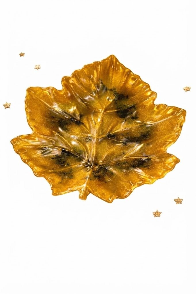 Golden Leaf Resin Tray Rs.299