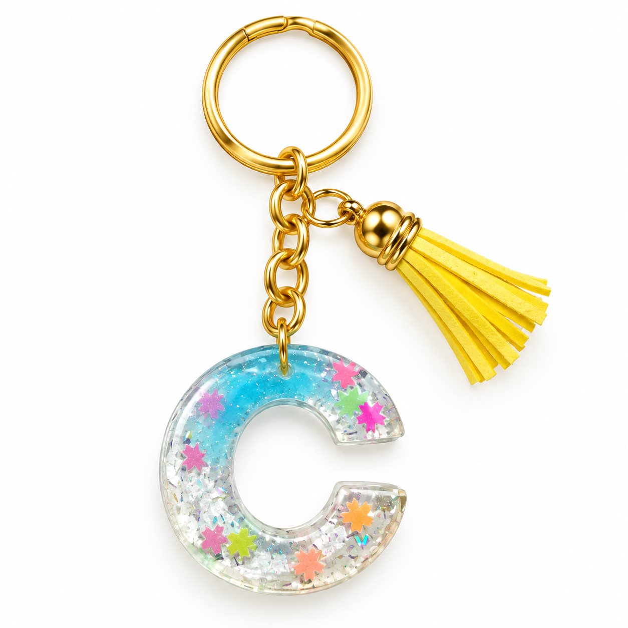 Luxury Handmade Resin Alphabet Keychain Rs.199