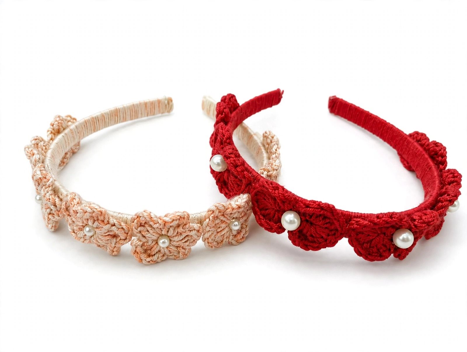 Crochet Floral Pearl Headband Rs.149