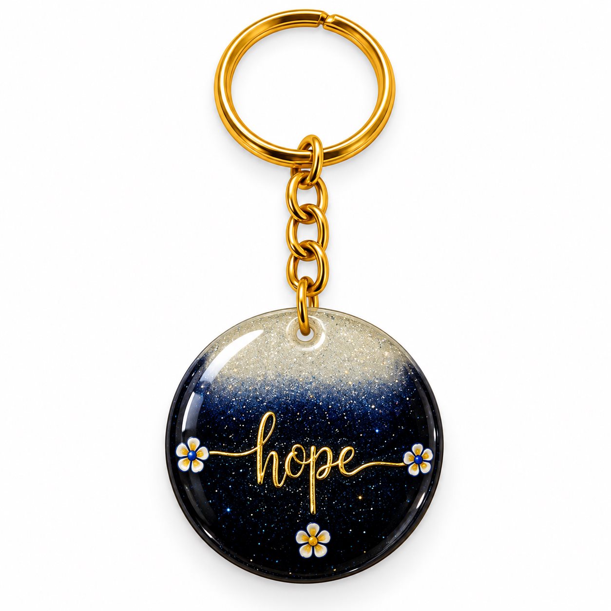 Handmade Round Resin keychain Rs.199