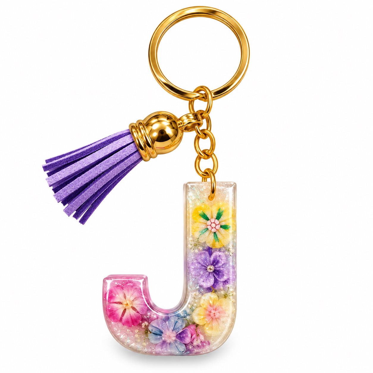 Luxury Handmade Resin Alphabet Keychain Rs.199