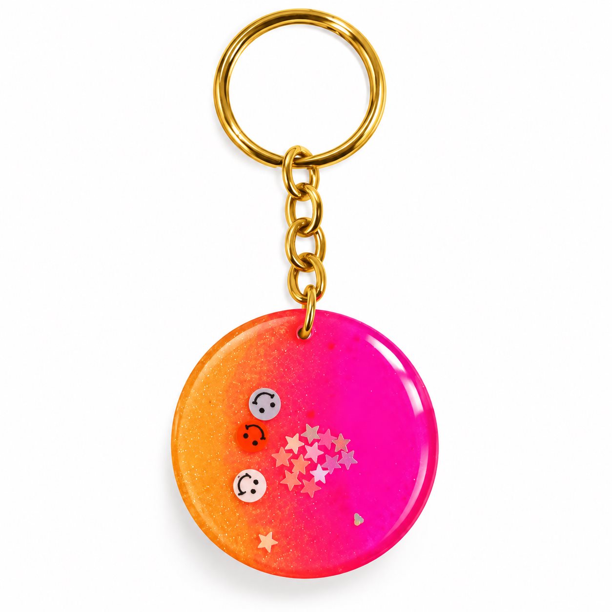 Handmade Round Resin keychain Rs.199