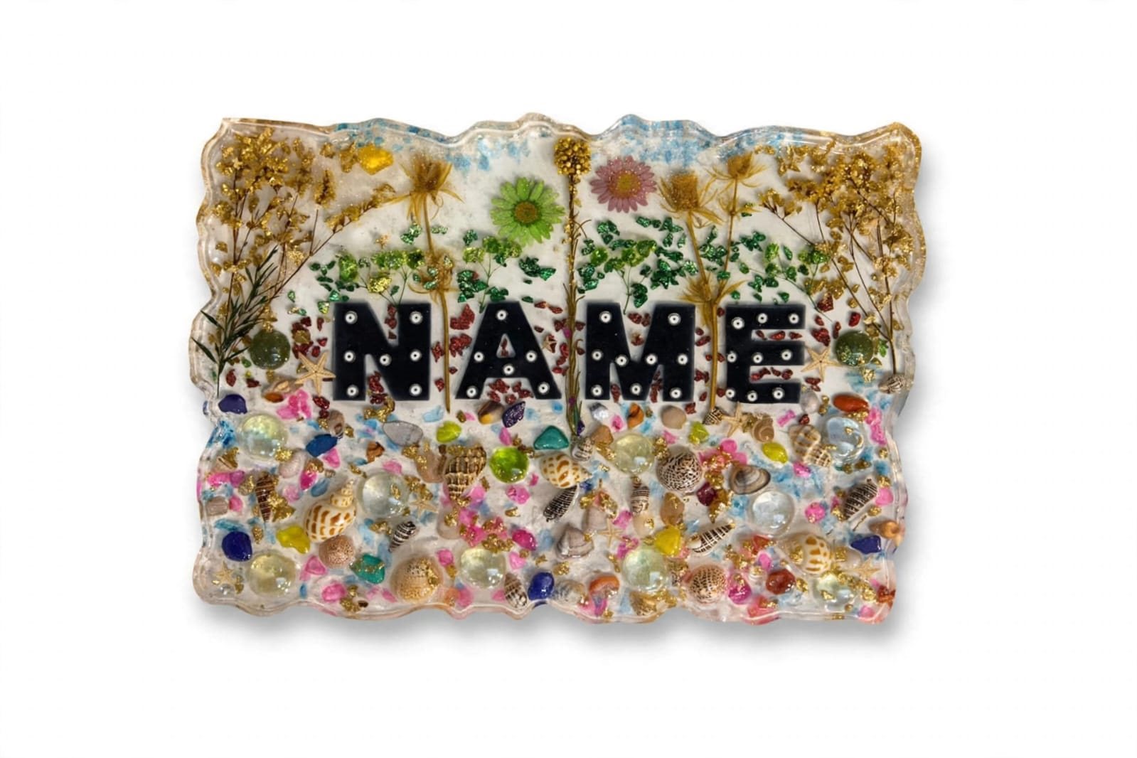 Handmade personalized resin name plate Rs.1999