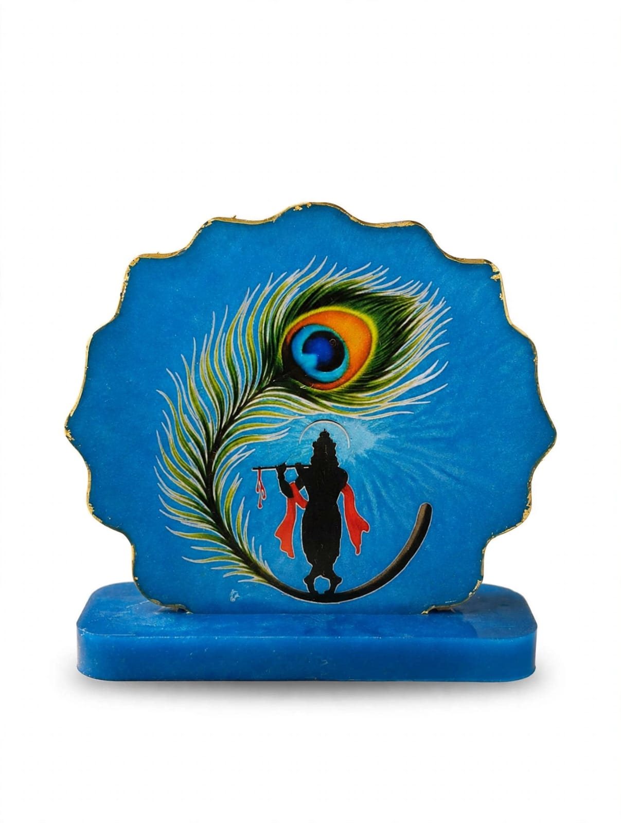 Lord Krishna & Peacock Feather Resin Stand Rs.399
